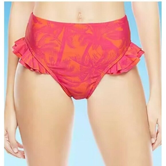 NWT Mynah Women's Tropical Ruffle Tropical Print Bikini 2pc Set Size Large - Picture 5 of 8